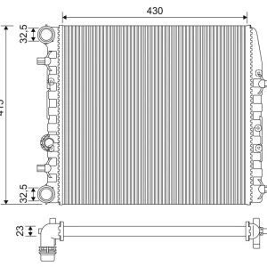 Wysoka jakość Chłodnica, układ chłodzenia silnika VALEO 733062