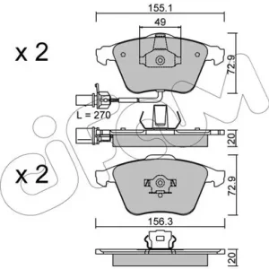 Zestaw klocków hamulcowych, hamulce tarczowe CIFAM 822-549-1 Nowość