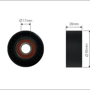 Rabat Rolka napinacza, pasek klinowy wielorowkowy CAFFARO 175-00