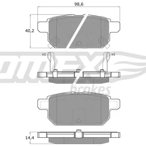 Autentyczny Klocki hamulcowe TOMEX BRAKES TX 18-14