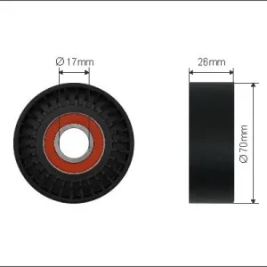 Oryginalny rolka kierunkowa / prowadząca, pasek klinowy zębaty CAFFARO 181-00