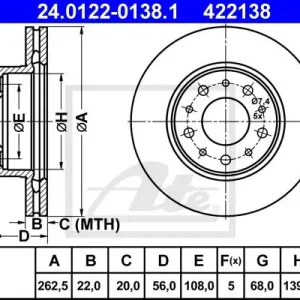 Premium TARCZA HAMULC. VOLVO 740  85-90 WENT. KOŁA 14