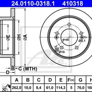 TARCZA HAMULC. HYUNDAI TUSCON  04- TYŁ Autentyczny