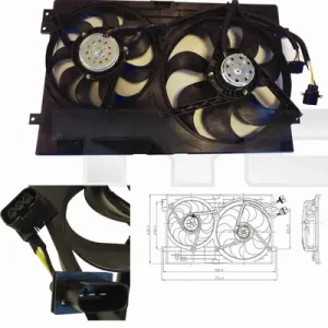 Wentylator chłodnicy (z obudową) AUDI A3, TT; SEAT LEON, TOLEDO II; SKODA FABIA Zwrot pieniędzy