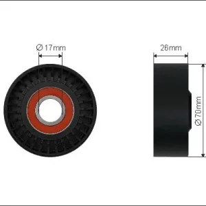 Rabat rolka kierunkowa / prowadząca, pasek klinowy zębaty CAFFARO 115-00
