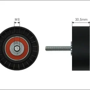 Autentyczny rolka kierunkowa / prowadząca, pasek klinowy zębaty CAFFARO 117-03