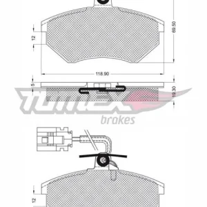 Klocki hamulcowe TOMEX BRAKES TX 12-04 Oryginalny