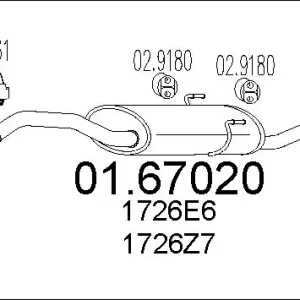Najlepsza cena TŁUMIK KOŃCOWY P806/SCUDO 2,0 EVASION/ULYSSE 02/1994->