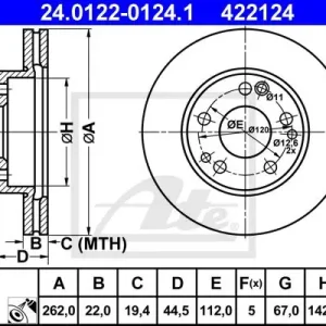 TARCZA HAMULC. MERCEDES W201  86-93  2,3E-2,6E Autentyczny