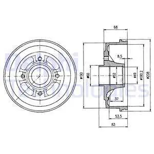 Bęben hamulcowy DELPHI BF272 Autentyczny