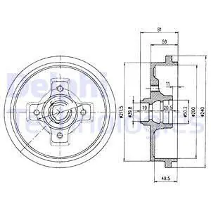 Zamów teraz Bęben hamulcowy DELPHI BF310