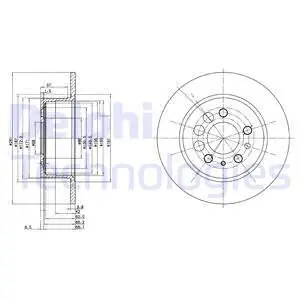 Tarcza hamulcowa DELPHI BG2103 Rabat