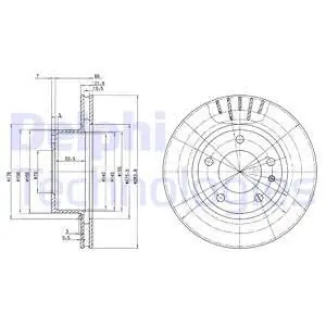 Tarcza hamulcowa DELPHI BG2212 Tani