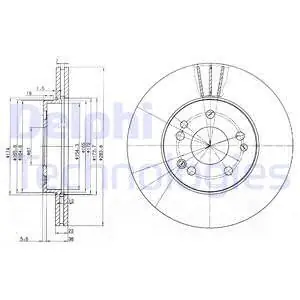 Tarcza hamulcowa DELPHI BG2345 Autentyczny