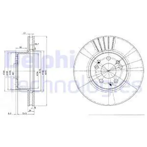 Tarcza hamulcowa DELPHI BG2737 Nowość
