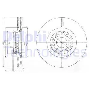 Tarcza hamulcowa DELPHI BG3524 Nowość