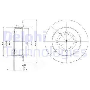 Tarcza hamulcowa DELPHI BG3609 Nowość