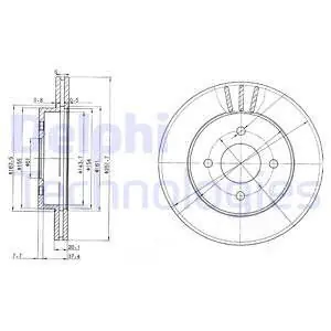 Tarcza hamulcowa DELPHI BG3932 Rabat