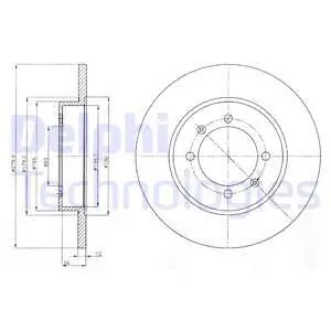 Tarcza hamulcowa DELPHI BG4538C Szybka dostawa