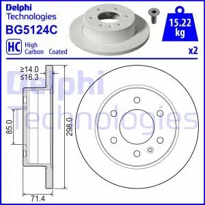 Promocja Tarcza hamulcowa DELPHI BG5124C