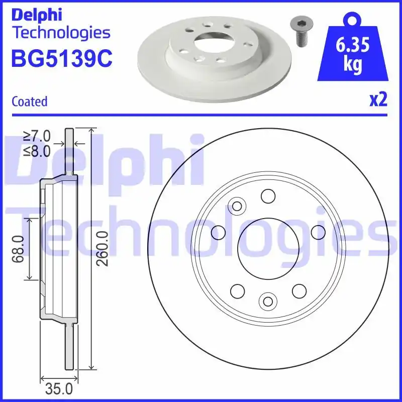 Tarcza hamulcowa DELPHI BG5139C Bezpieczna płatność