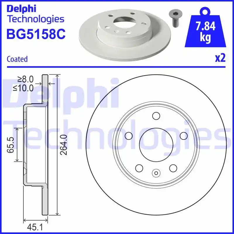 Premium Tarcza hamulcowa DELPHI BG5158C